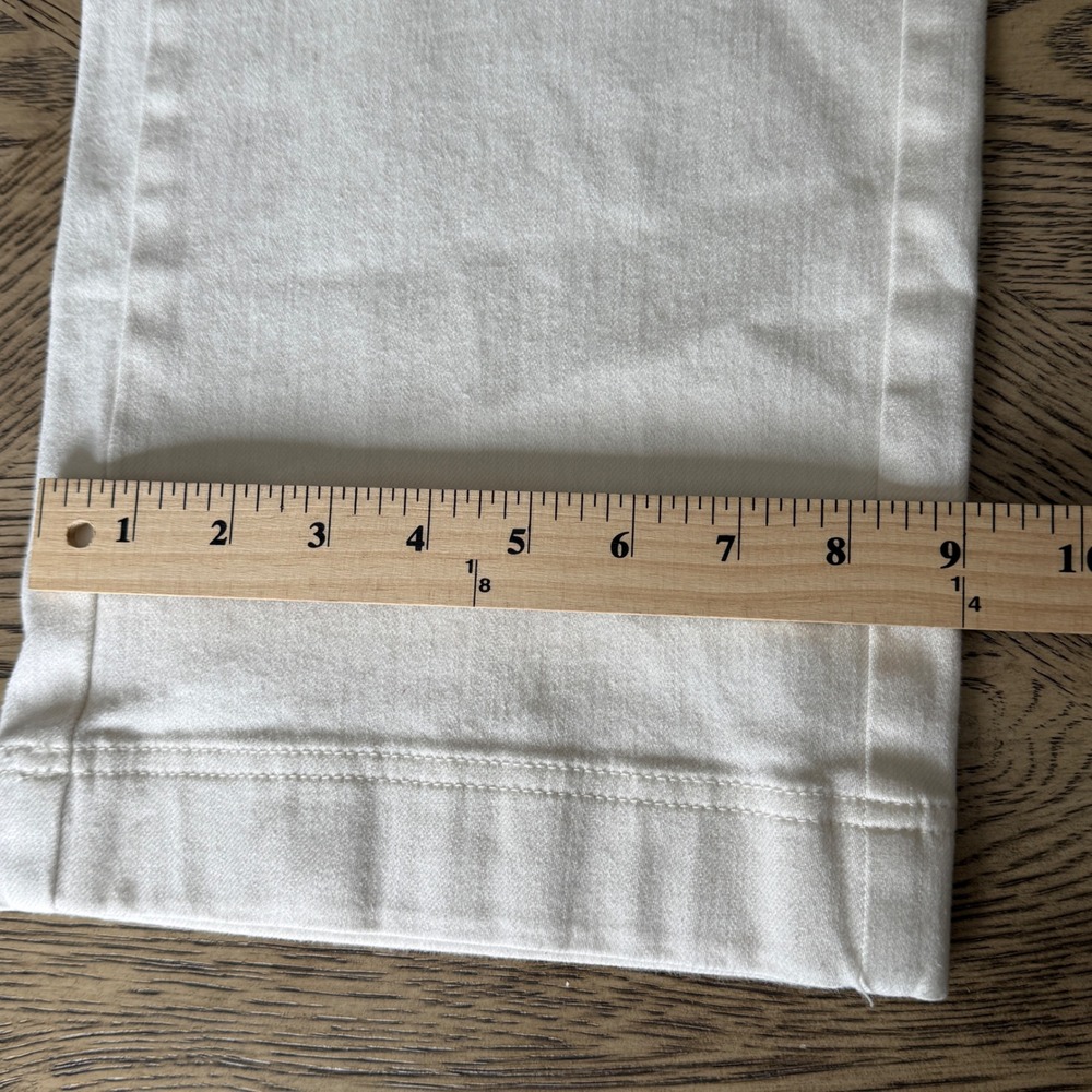 Talbots Womens White Wide Leg Patch Pocket Denim Pants High Rise Size 8P - Picture 7 of 10